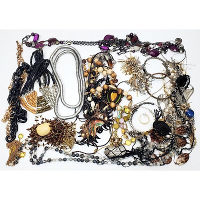 Bag Lot of Costume Jewelry. Condition: Generally Good, As Found. Dimensions: Various Sizes. 