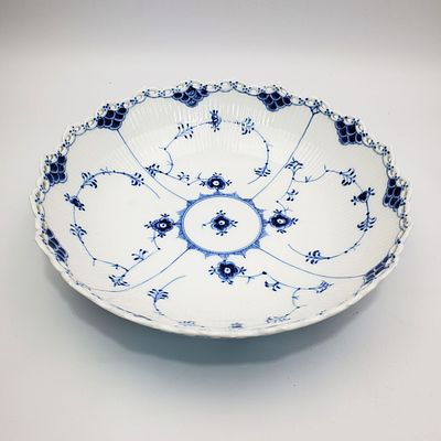 Royal Copenhagen Blue Fluted Full Lace Bowl. Royal Copenhagen Blue Fluted Full Lace Pattern 