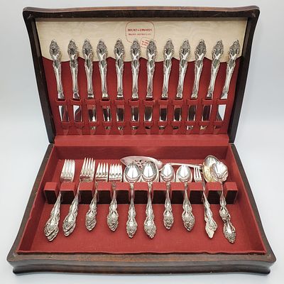 Silver Plated Cutlery Set in a Fitted Wooden Box. All Are Signed. Condition: Generally Very 