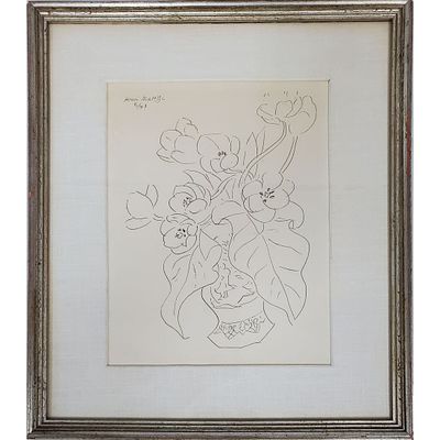Henri Matisse, French (1869-1954) Lithograph "Vase of Tulips" c.1940's. Signed in The Image 