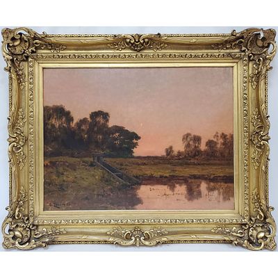Clovis Frederick Terraire, French (1858-1931) Large Antique Painting Oil on Canvas Applied to 