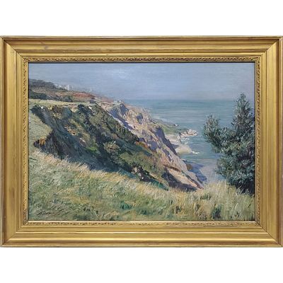 Lucien Hector Jonas, French (1880-1947) Painting Oil on Canvas "Southern France Mediterranean 