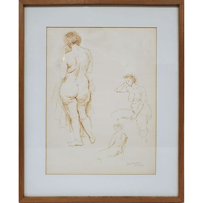 Raphael Soyer (American, 1899-1987) Ink on Paper. Raphael Soyer (American, 1899-1987) Painting 