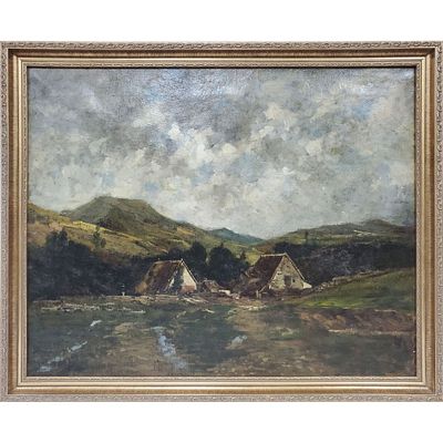 Antique French Signed Impressionistic Oil Painting. Antique French Signed Impressionistic 