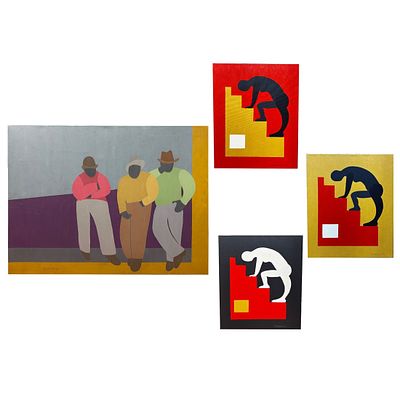 Rosalyn Weene, American (Late 20th Century) Lot of 4 Signed Paintings Oil on Canvas. All Are 