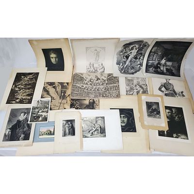 Large Lot of Antique Etchings & Prints. Large Lot of Antique Etchings &amp; Prints. Condition: 