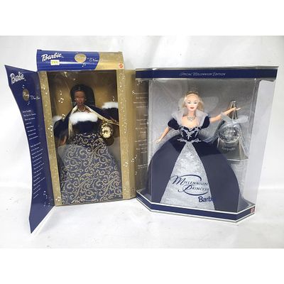 Lot of 2 Collectible New Year Barbie Dolls. One is For the Year 2000 and One is For the Year 
