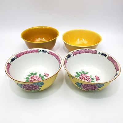 Lot of 4 Chinese Porcelain Bowls. Condition: Generally Good. 1 Has A Chip. Dimensions: Largest 