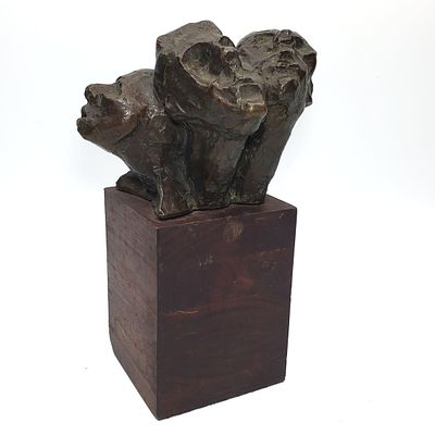 Elaine Pear Cohen, American MCM Bronze Sculpture. Elaine Pear Cohen, American (20th C.) MCM 
