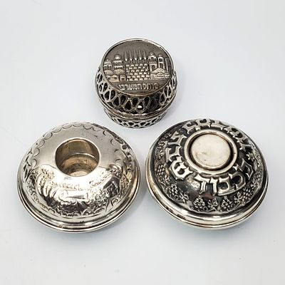 2 Judaica Sterling Silver Traveling Candlesticks. 2 Judaica Sterling Silver Traveling Shabbos 