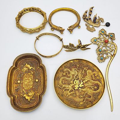Group Lot of Chinese Items Incl. Sterling Silver. Group Lot of Chinese Items Including a 