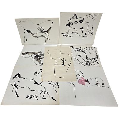 Reuben Nakian, American (1897-1986) 10 Paintings. Reuben Nakian, American (1897-1986) Lot of 10 