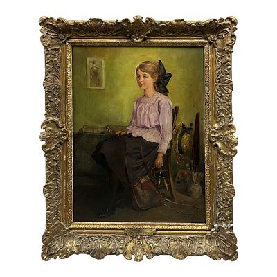 J. W. Topham Vinall (British, 1873-1953) Painting. Joseph William Topham Vinall (British 