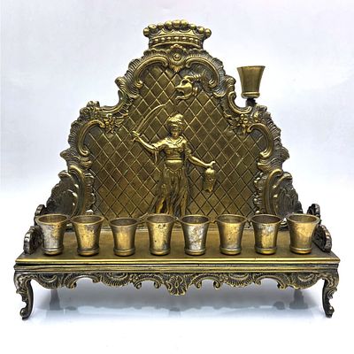 Judaica Vintage Bronze Hanukkah Menorah From The Jewish Museum. Fully Marked. Condition: 