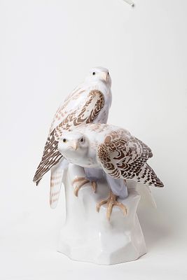 &laquo;Два кречета на скaле&raquo;. Германия, Мейсен 1924-1933 гг, фарфор, роспись, высота 31,5 см