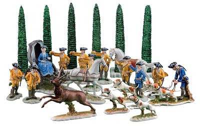 &laquo;Придворное охотничье общество&raquo;. Германия, Нимфенбургский фарфоровый завод, 1920 е гг. Фарфор 