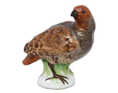 &laquo;Куропатка&raquo;. Германия Мейсен, XIX век. Фарфор, роспись подглазурная и надглазурная.
Высота 9,5 см