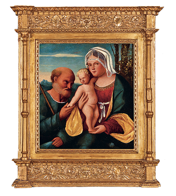 Франческо Риццо да Сантакроче, «Святое семейство», дерево\тополь, масло 36 х 32 см, начало XVI 