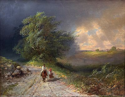 Александр Павлович Попов(Московский) «Летняя гроза», х.м., 40,2 х 53,9 см, 1861 г. Александр 