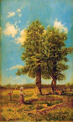 Александр Иванович Морозов «С полевых работ», д.м., 32 х 19,6 см, конец 59–60 г.г. XIX века. Алек 