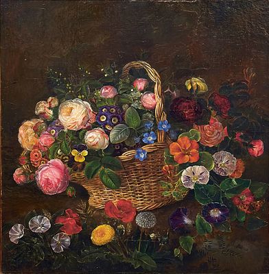 Йохан Лоренц Йенсен «Натюрморт с корзиной цветов», х.м., 63 х 58 см. Йохан Лоренц Йенсен (1800 — 