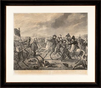 Йозеф-Дени Одевер «Битва при Ватерлоо. Ранение принца Оранского», гравюра на меди, 602 х 715 мм 