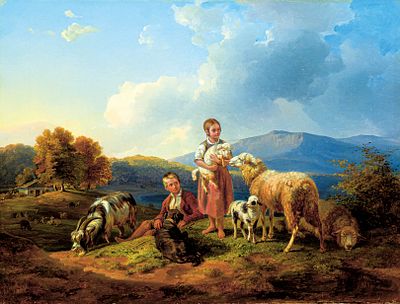 Адам Бенно «Сельский пейзаж», х.м., 48 х 62 см. Адам Бенно (1812-1892) — известный немецкий 