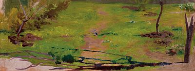 Николай Никанорович Дубовской «Солнечный день, дорожка», 1886 г., х.м., 24,5 х 84,5 см. Николай 