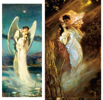 Вильгельм Александрович Котарбинский «Поцелуй», х.м., 124,5 х 62,3 см, . Вильгельм Александрович 