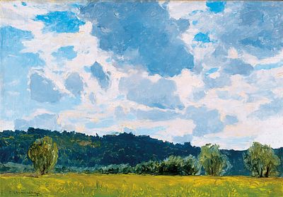 Сергей Иванович Светославский (Свитославский) «Весна в полях», х.м., 44 х 63,7 см. Сергей 