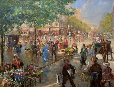 Георгий Александрович Лапшин «На бульваре», 1912 г., х.м., 80 х 102 см. Георгий Александрович 