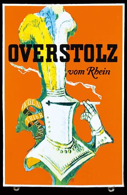 OVERSTOLZ | EMAILSCHILD. OVERSTOLZ | Zustand: (1) | Emailschild, abgekantet, schabloniert und 