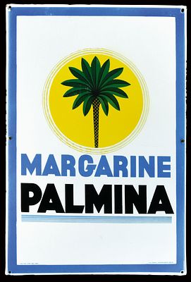 MAGARINE PALMINA | EMAILSCHILD. MAGARINE PALMINA | Zustand: (1-) | Emailschild, schräg 