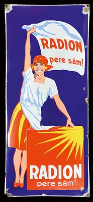 RADION | EMAILSCHILD. RADION | Zustand: (3+) | Emailschild, gewölbt, schabloniert und 