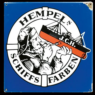HEMPEL'S SCHIFFSFARBEN | EMAILSCHILD. HEMPEL'S SCHIFFSFARBEN | Zustand: (2+) | Emailschild 
