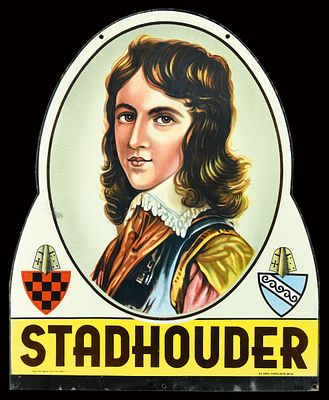 STADHOUDER | EMAILSCHILD. STADHOUDER | Zustand: (1) | Emailschild, beidseitig schabloniert und 