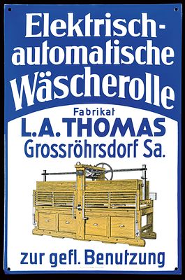 ELEKTRISCH-AUTOMATISCHE WÄSCHEROLLE | EMAILSCHILD. ELEKTRISCH-AUTOMATISCHE WÄSCHEROLLE | 