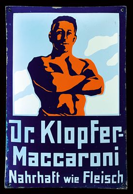 DR. KLOPFER MACCARONI | EMAILSCHILD. DR. KLOPFER MACCARONI | Condition: (1) | Enamel sign 
