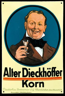 DIECKHÖFFER KORN | EMAILSCHILD. DIECKHÖFFER KORN | Condition: (1+) | Enamel sign, convex 