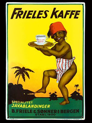 FRIELES KAFFE | EMAILSCHILD. FRIELES KAFFE | Condition: (1+) | Enamel sign, convex, stenciled 