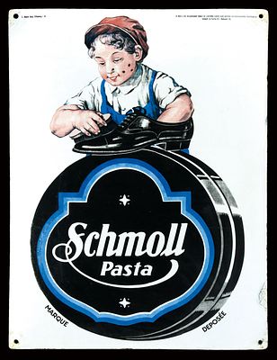 SCHMOLL PASTA | EMAILSCHILD. SCHMOLL PASTA | Condition: (2) | Enamel sign, stenciled and 
