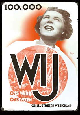 WIJ GEÏLLUSTREERD WEEKBLAD | EMAILSCHILD. WIJ GEÏLLUSTREERD WEEKBLAD | Condition: (2) | Enamel 