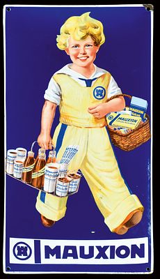 MAUXION | EMAILSCHILD. MAUXION | Condition: (1-) | Enamel sign convex, stenciled and 