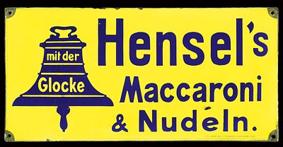 HENSEL'S MACCARONI & NUDELN | EMAILSCHILD. HENSEL'S MACCARONI & NUDELN | Condition: (1-2) | 