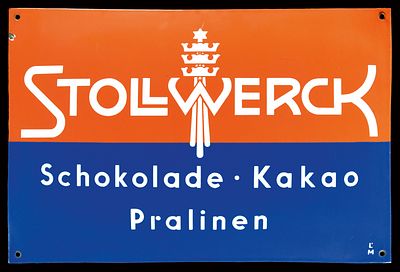 STOLLWERCK | EMAILSCHILD. STOLLWERCK | Condition: (1) | Enamel sign, convex, stenciled, GER 