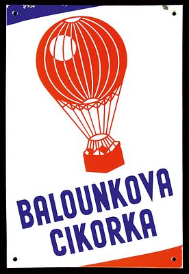 BALOUNKOVA CIKORKA | EMAILSCHILD. BALOUNKOVA CIKORKA | Condition: (1) | Enamel sign, convex 