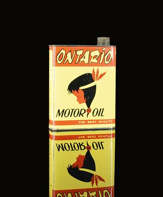 ONTARIO AMERICAN MOTOR OIL (1). Oil can, tin, filling capacity 2 l, F around 1960H 23 cm / H 9.1 