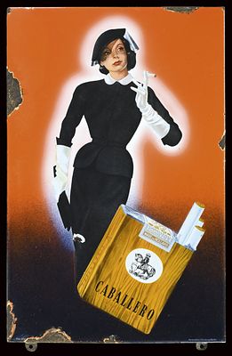 CABALLERO CIGARETTES | EMAILSCHILD | ZUSTAND (3). Condition (3) | Enamel sign, stenciled and 