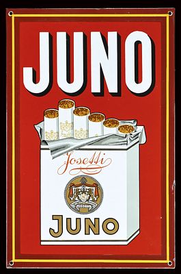 JUNO JOSETTI | EMAILSCHILD | ZUSTAND (1). Condition (1) | Enamel sign, stenciled and 