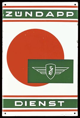 Z&Uuml;NDAPP DIENST | EMAILSCHILD | ZUSTAND (1-2). Condition (1-2) | Enamel sign, stenciled, GER 